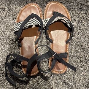 Black and White Women's Sandals